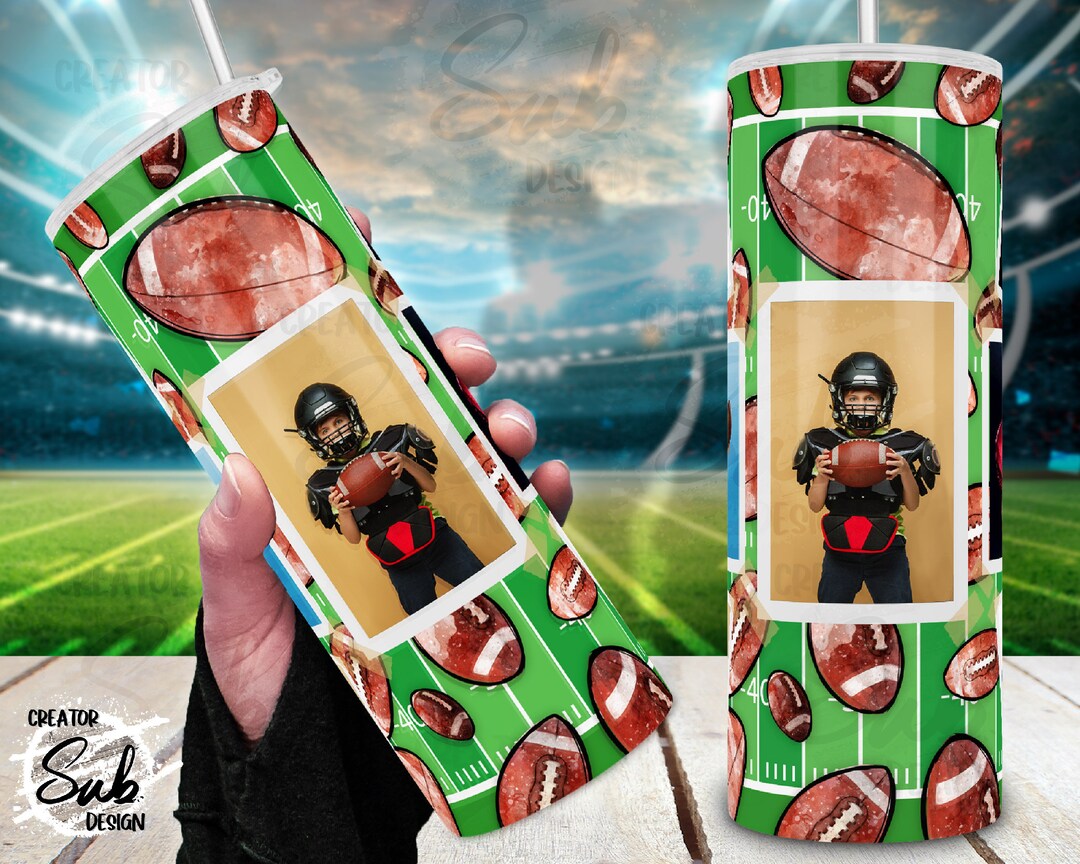 Football Photo Tumbler Wrap, Picture Frame Print Wrap, Football Player