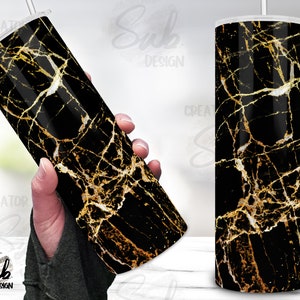 Mármore preto glitter png, copo skinny com glitter dourado png, mármore preto com glitter dourado png, copo de mármore png impressão, envoltório de copo de 20 onças