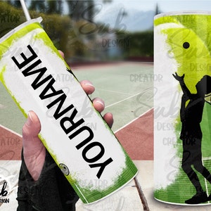 Tennisspieler Becher Wrap, Tennis Liebhaber Geschenk für Jungen und Sohn, personalisierte Becher, 20 Unzen Skinny PNG Sublimation, Ihr Name Becher