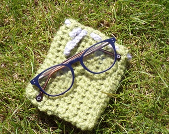 Minimalist Sunglasses Case Cover Crocheted Personalised