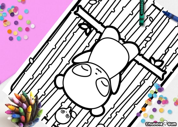 Printable Cute Panda Coloring Page for Kids Kawaii Panda | Etsy