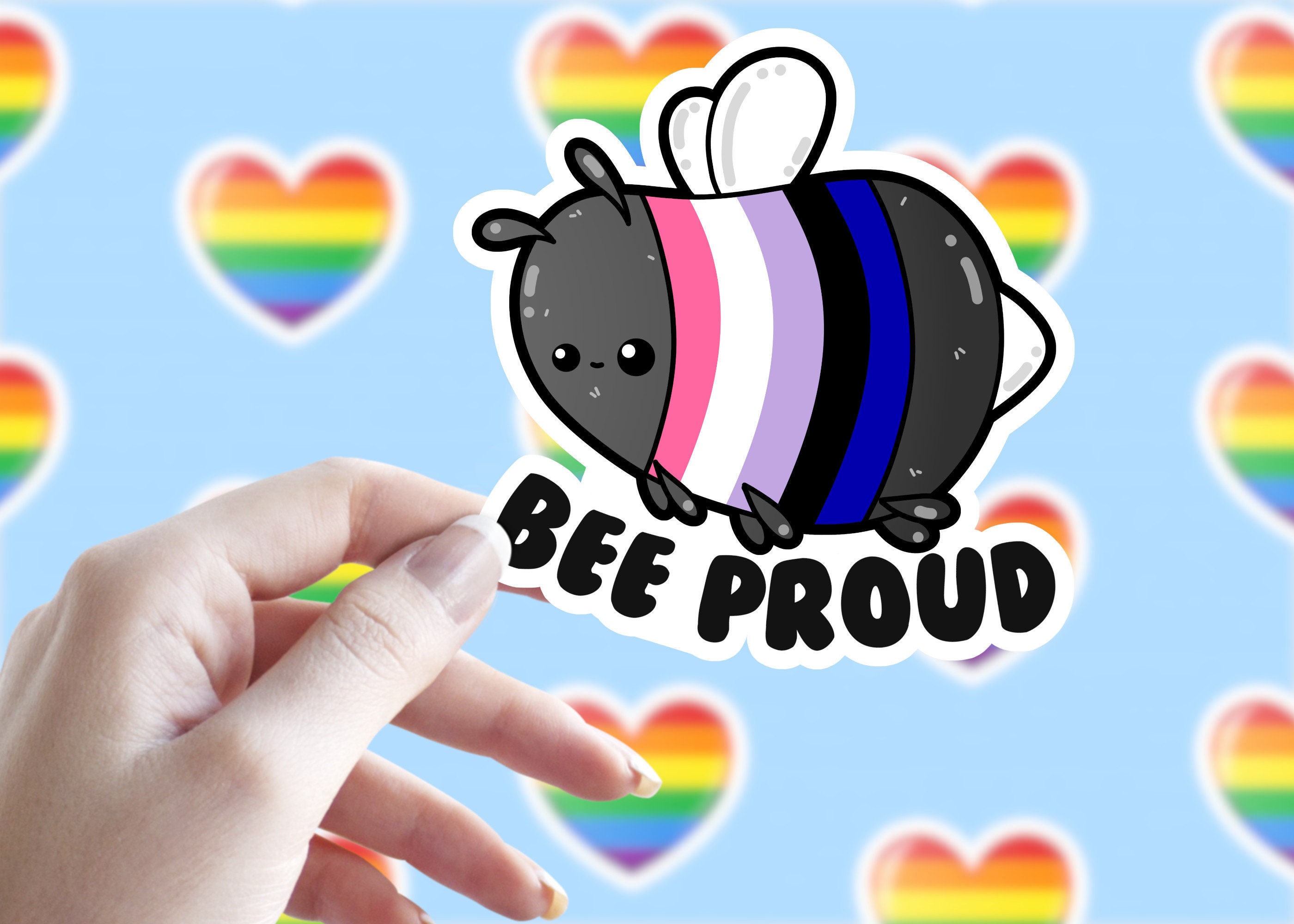 LGBTQ 4 pack Bee Proud Pride Stickers