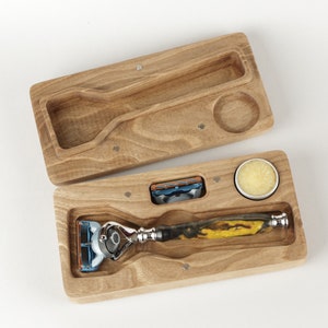 Wooden Razor case, Handmade Box, Gillette Fusion 5 razor case