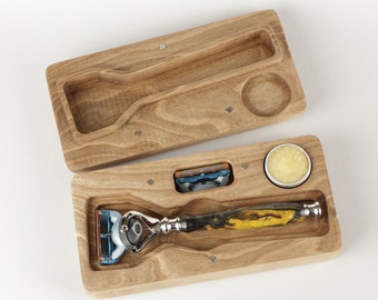 Wooden Razor case, Handmade Box, Gillette Fusion 5 razor case