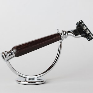 Thermo oak hexagonal Handmade Razor, Gillette Fusion 5, Gillette Mach3, Unique razor handle