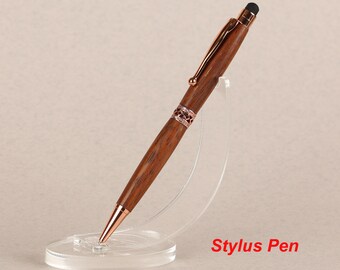 Stylus Pen, Merbau wood  Pen, Slimline Twist Pen, Handcrafted Pen