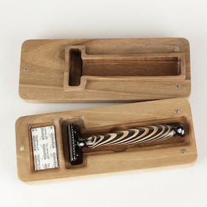 Classic razor case, Wooden Razor case, Handmade Box, Double Edge Blades razor case