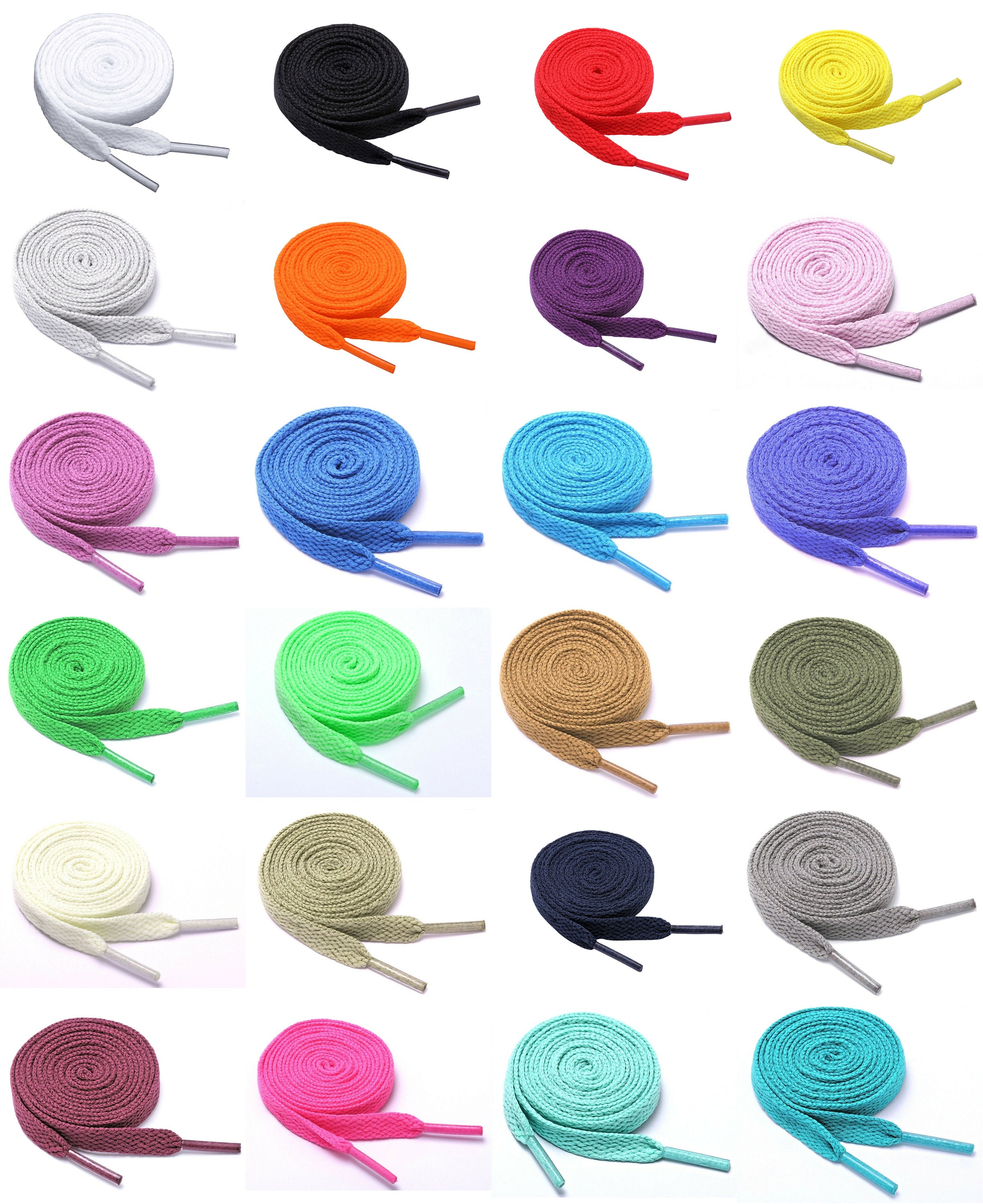 Pair Flat Shoelaces 8mm Wide 60cm 90cm 120cm150cm Plain Etsy UK