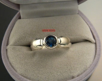 London Blue Topaz Ring In 925 Sterling Silver Ring, December Birthstone Ring, Blue Topaz Gemstone Ring For Women Wedding Anniversary Ring