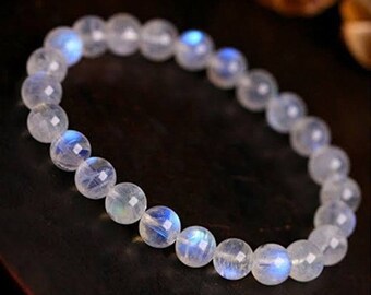 8mm Round Crystal Moonstone Natural Stone Stretched Beaded Bracelet forWomenGNCA 8mm Round Crystal Moonstone Natural Stone Stretched Beaded Bracelet forWomenGNCA