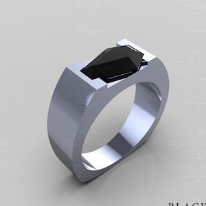 Black Onyx Signet Ring, Cocktail Ring, Black Stone Ring, 925 Sterling Silver Ring, Wedding Engagement Ring, Personalized Gift For Father Day