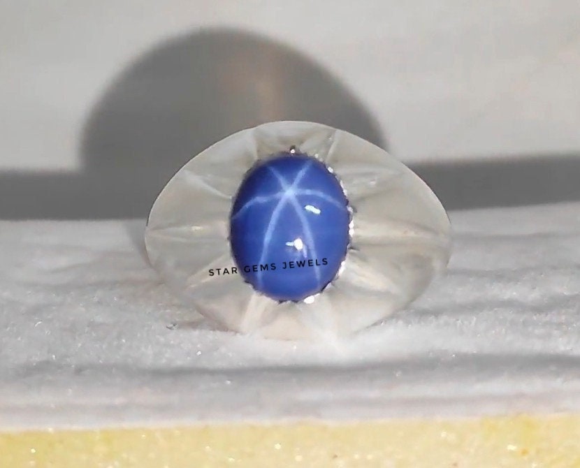 Men's Blue Star Sapphire Ring Men's Ring Lindy Star - Etsy