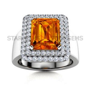 Luxury Citrine Men&#39;s Ring, Handmade 925 Sterling Silver Jewellery Gift For Him, Fathers Day Gift, Citrine Stone, Statement Ring For Men