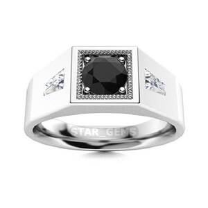 Anel de ônix preto natural, anel de ônix preto, anel feito à mão, anel de prata esterlina sólida 925, presente de aniversário de casamento para homens
