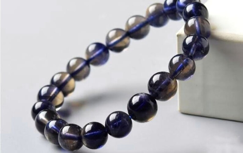 Stretch Bracelets Iolite Gemstone Bracelets Iolite Gemstone Bracelet for Men/'s /& Women Rondelle Healing Bracelet 3mm To 8mm