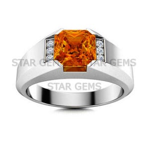 Natural Citine Men&#39;s Gemstone Ring, 925 Sterling Silver Citine Ring, November Birthstone Ring, Wedding Personalized Jewelry Gift For Men
