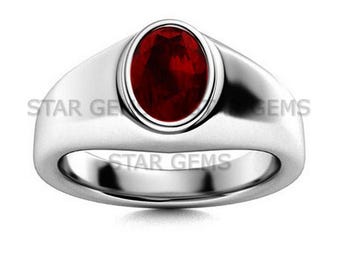 Vintage Garnet Wedding Ring, 925 Sterling Silver Ring, AAA Quality Garnet Ring, Handmade Jewelry, Wedding Engagement Ring, Anniversary Gift