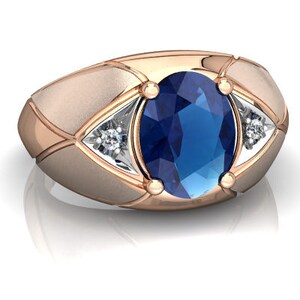Luxury London Blue Topaz Ring, December Birthstone, Grooms Ring, Anniversarry Ring, 14k Gold Plated Silver Ring, Wedding Engagement Ring