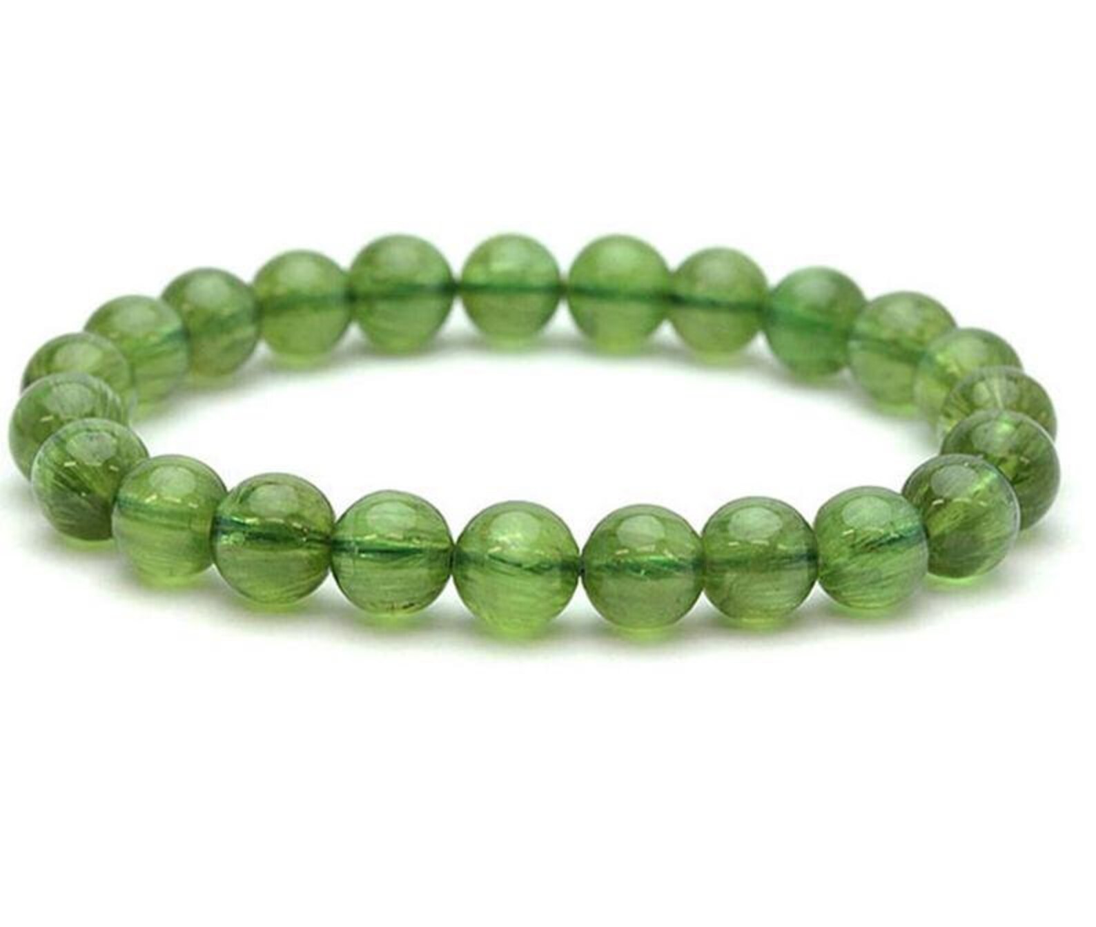 Genuine Green Peridot Bead Bracelet for Men On Stretch 3mm | Etsy