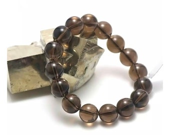 Natural Smoky Quartz Beads Bracelet, Strecking Smoky Quartz Bracelet, Gémtone Beads, Bracelet Wholesale