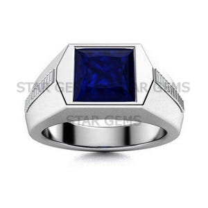 Natural Sapphire Ring For Men, 925 Sterling Silver Ring, Statement Ring,  Personalised Handmade Jewelry, Wedding Anniversary Gift For Him