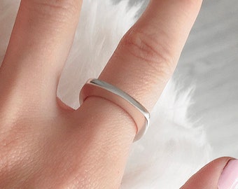 Square Sterling Silver Ring | Geometric Ring | Modern Stackable Band