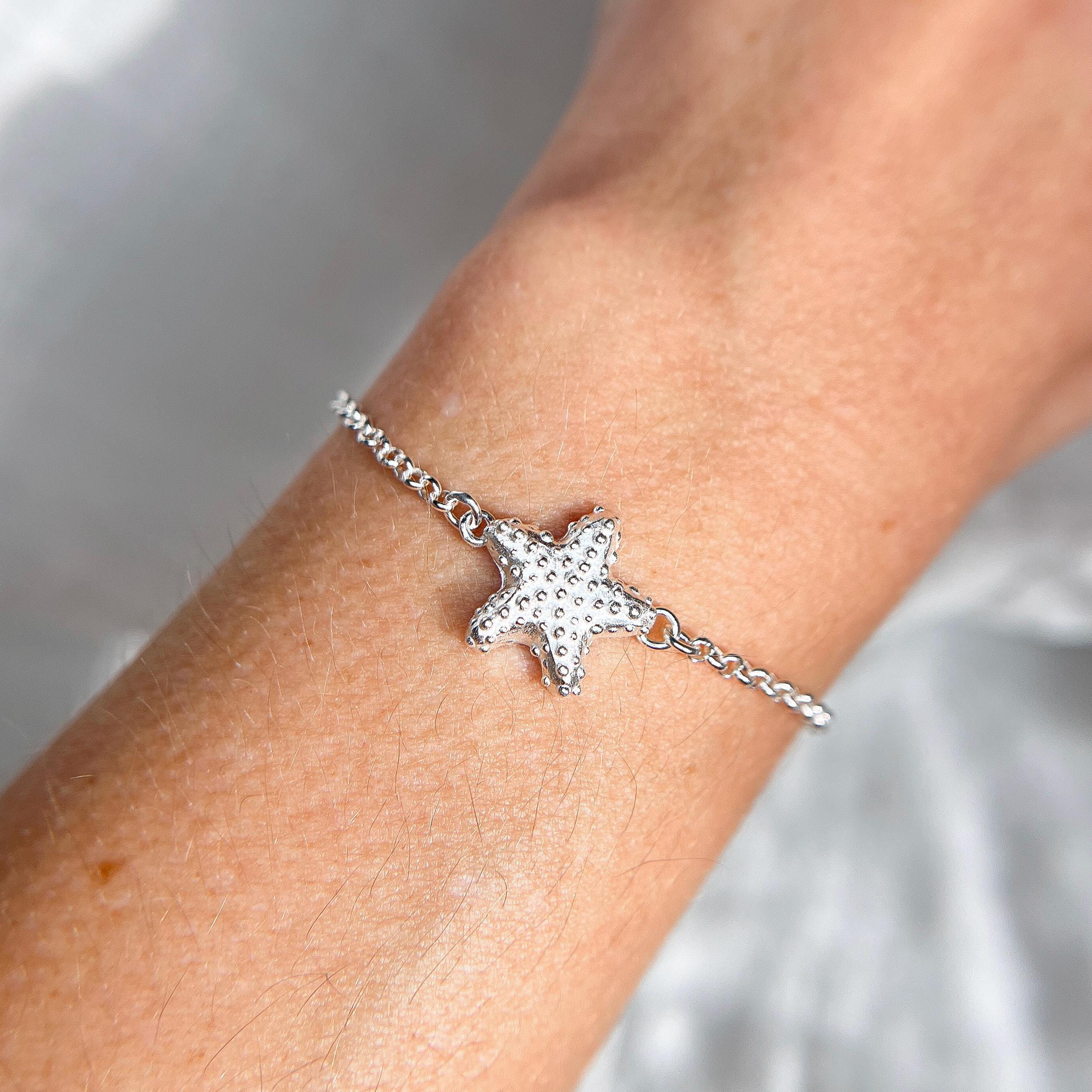 YFN Larimar Collana da spiaggia in argento sterling Stella marina a goccia Gioielli da donna (pietra lunare