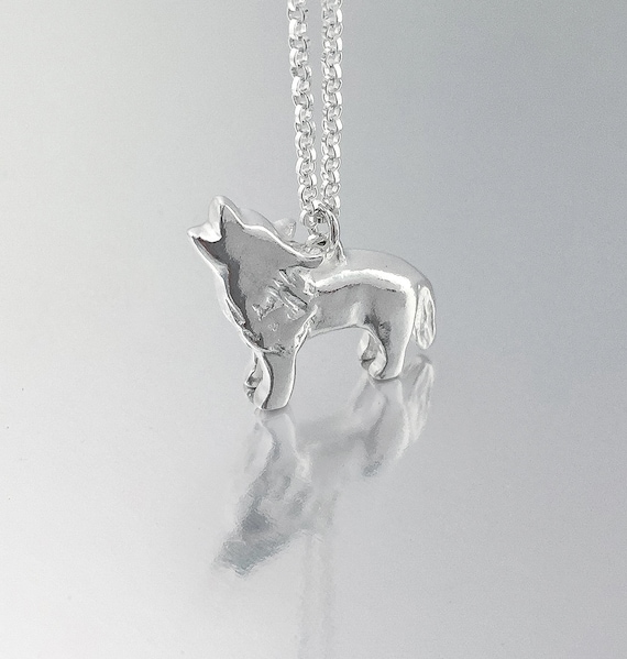 Wolf Necklace Silver Wolf Pendant Wolf Spirit Animal Wolf Totem