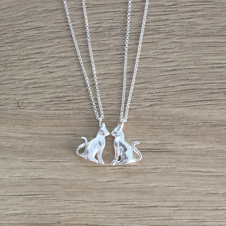Cat Necklace Sterling Silver Cat Necklace Cat Sitting Etsy