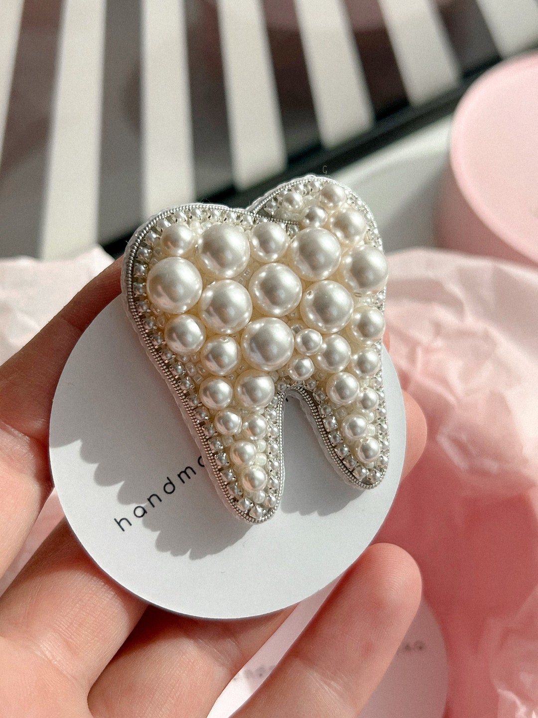 Swarovski Pearl Tooth Brooch Dental Hygienist Jewelry Etsy