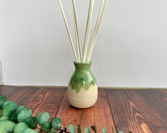 Ceramic reed diffuser bottle vase, small stoneware bottle vase, decorative glazed vase, pottery gift, ceramic gift, handmade, wheel thrown