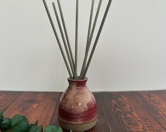 Ceramic reed diffuser bottle vase, small stoneware bottle vase, decorative glazed vase, pottery gift, ceramic gift, handmade, wheel thrown