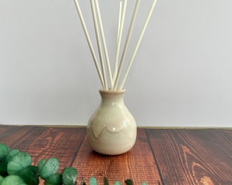 Ceramic reed diffuser bottle vase, small stoneware bottle vase, decorative glazed vase, pottery gift, ceramic gift, handmade, wheel thrown