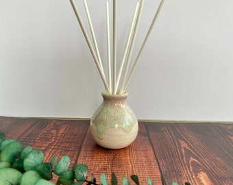 Ceramic reed diffuser bottle vase, small stoneware bottle vase, decorative glazed vase, pottery gift, ceramic gift, handmade, wheel thrown