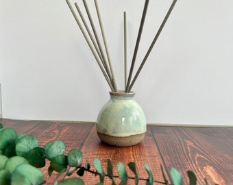 Ceramic reed diffuser bottle vase, small stoneware bottle vase, decorative glazed vase, pottery gift, ceramic gift, handmade, wheel thrown