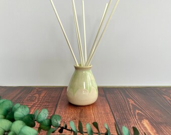 Ceramic reed diffuser bottle vase, small stoneware bottle vase, decorative glazed vase, pottery gift, ceramic gift, handmade, wheel thrown