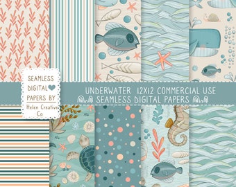 Download Ocean Digital Paper Etsy
