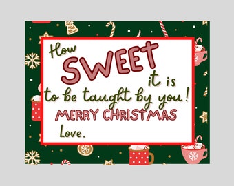 How Sweet It Is Merry Christmas Gift Tag, Teacher Gift Tag, Coworker Gift Tag, Neighbor Christmas Gift