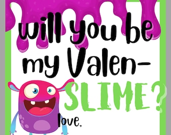 Valentine Slime Be My Valenslime Slime Valentine Funny - Etsy