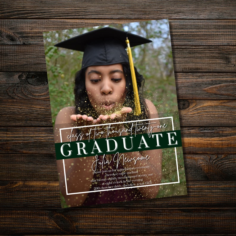 Customizable Graduation Invitations, Modern Graduation Invitation