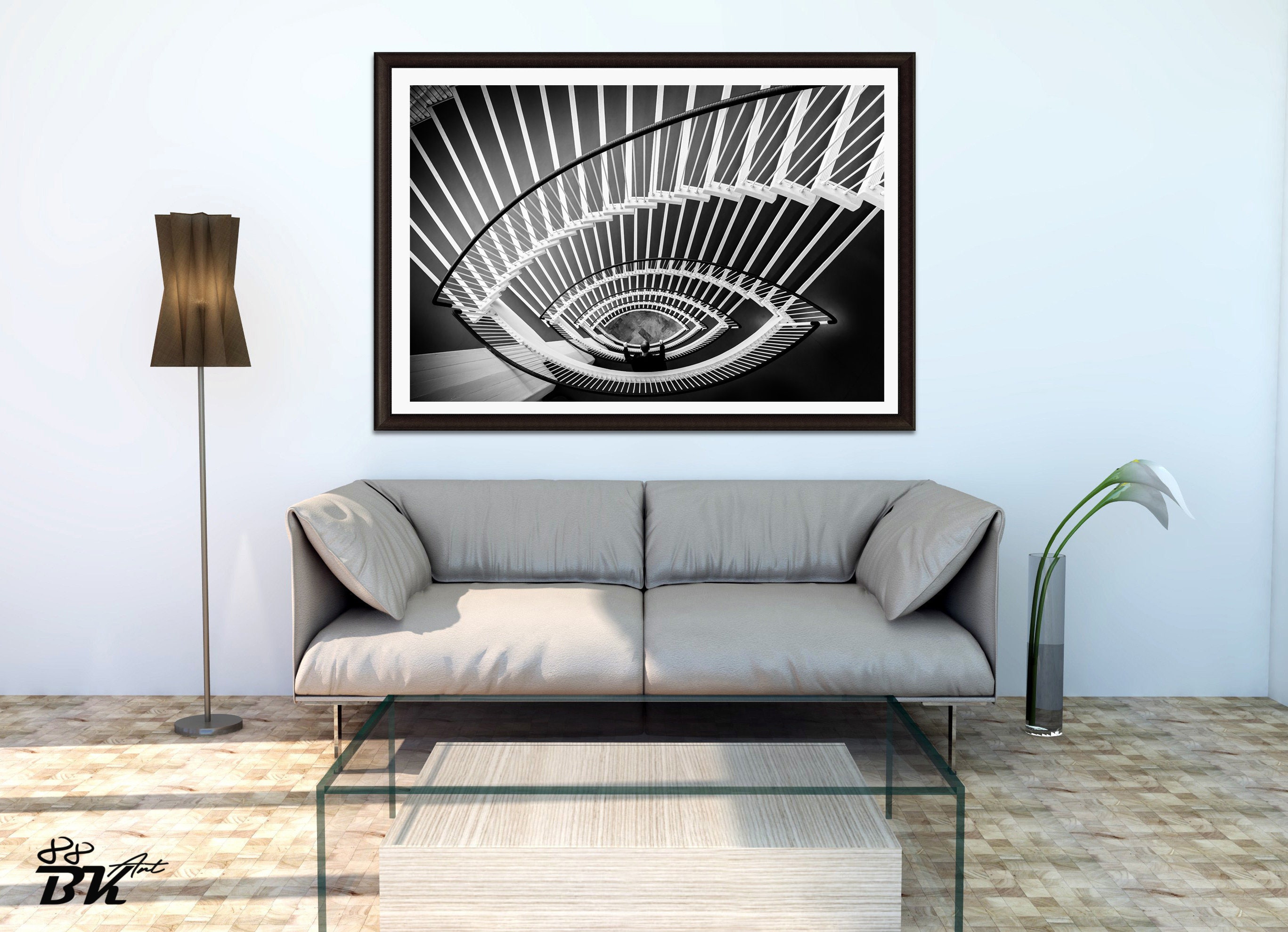 Spiral Staircase Wall Art Staircase Art Print Black and Etsy