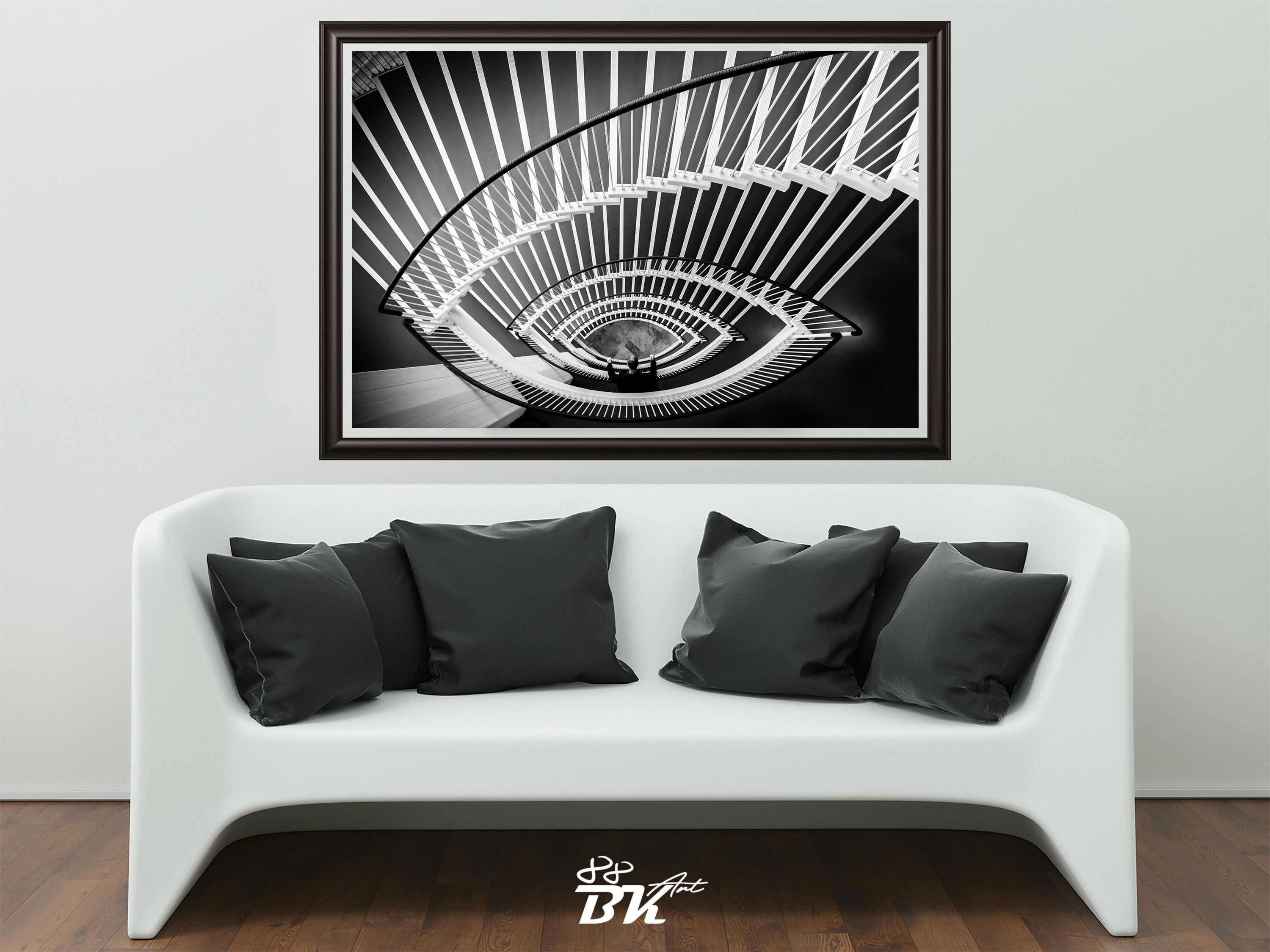 Spiral Staircase Wall Art Staircase Art Print Black and Etsy