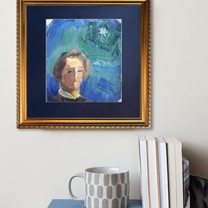 Retrato masculino original con estrella Arte ucraniano Pintura al óleo hecha a mano Bellas artes Artista ucraniano Tkachenko Evgeniy Arte vintage genial