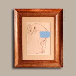 Naked male Ukrainian vintage 1950s Ukrainian artist