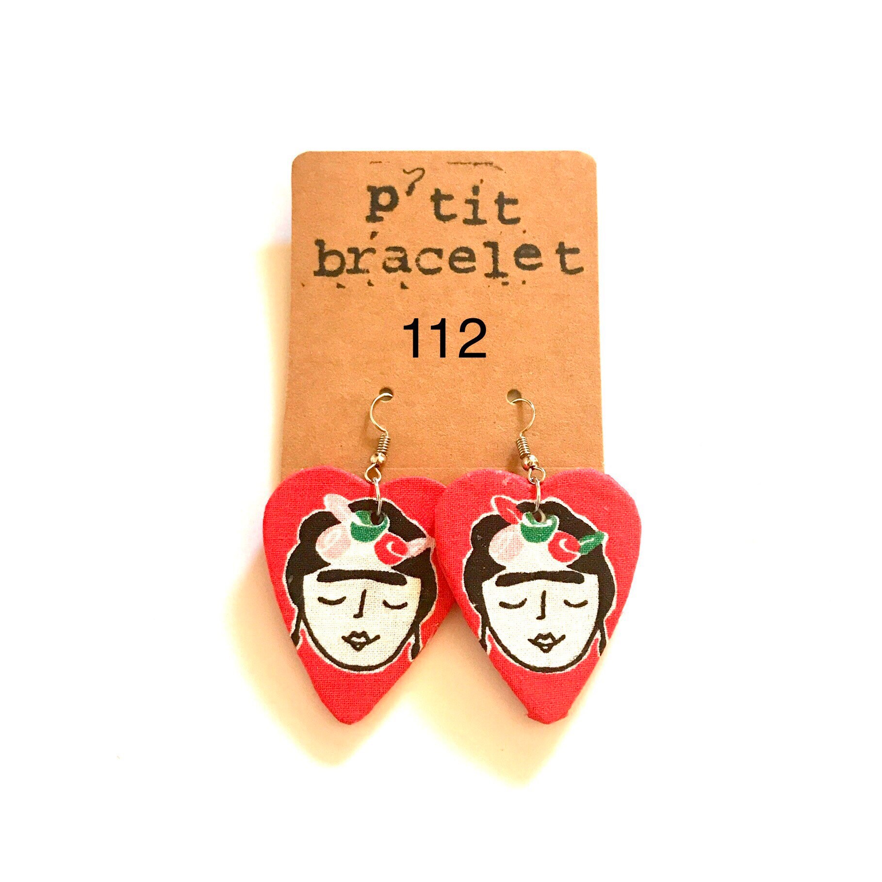 Boucles D'oreilles Cabochons Frida Kahlo – Motif Coloré, En Verre Et Acier Inoxydable, Dormeuses