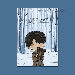 bts winter bear print / kim taehyung / A5 print