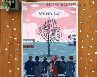 bts spring day poster // A4 poster print