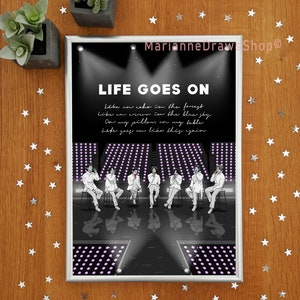 bts life goes on poster // A4 poster print //