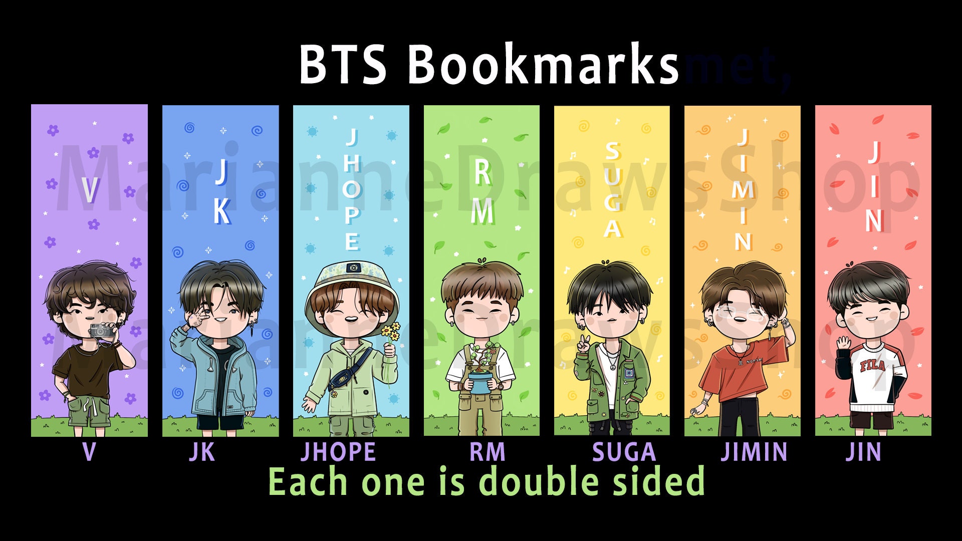 今ならほぼ即納！ / Jhope / Suga / Jin / Rm / Bookmarks Bts Jimin Etsy - Jk / V / K-POP・アジア