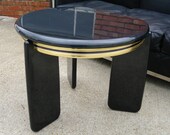 Vintage Postmodern Italian Designer Laminated Kidney Shaped Coffee Table, Early 1980 39 s Art Deco Revival, Hollywood Regency Appeal